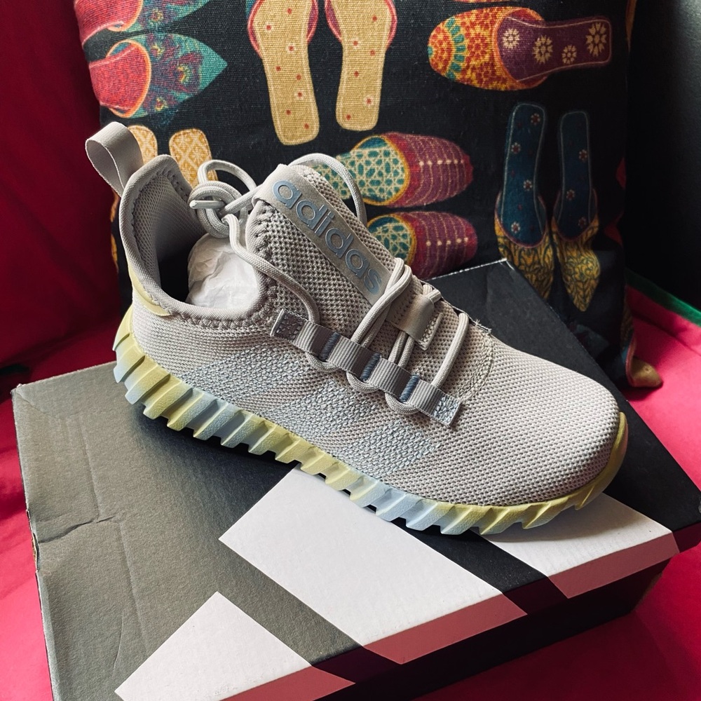 Kids’ Adidas Gray Sneakers with Reflective Accents